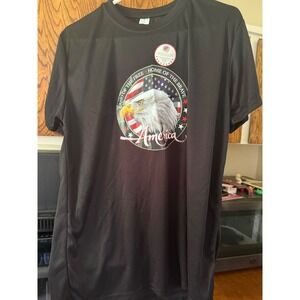 DVNF America Bald Eagle Patriotic Black Performance T-Shirt Mens Large NWT